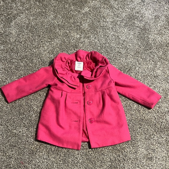 Old Navy pink pea coat. Size 2t - Picture 2 of 7